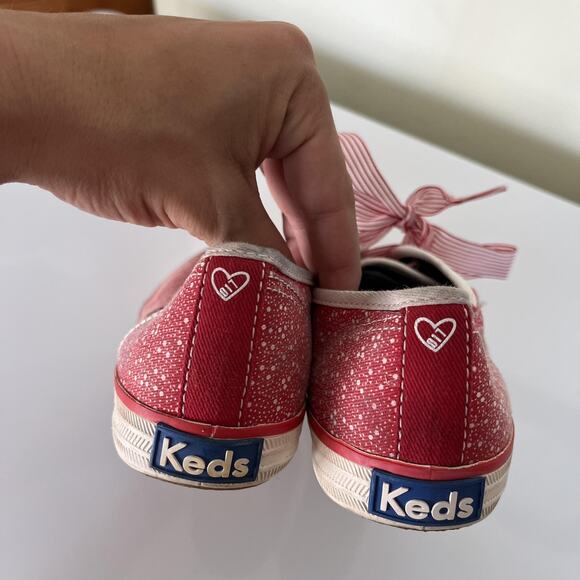 Keds Taylor Swift Shoes Womens Size 7.5 Red Speckle Canvas Ribbon Laces WF48680M - Picture 5 of 10